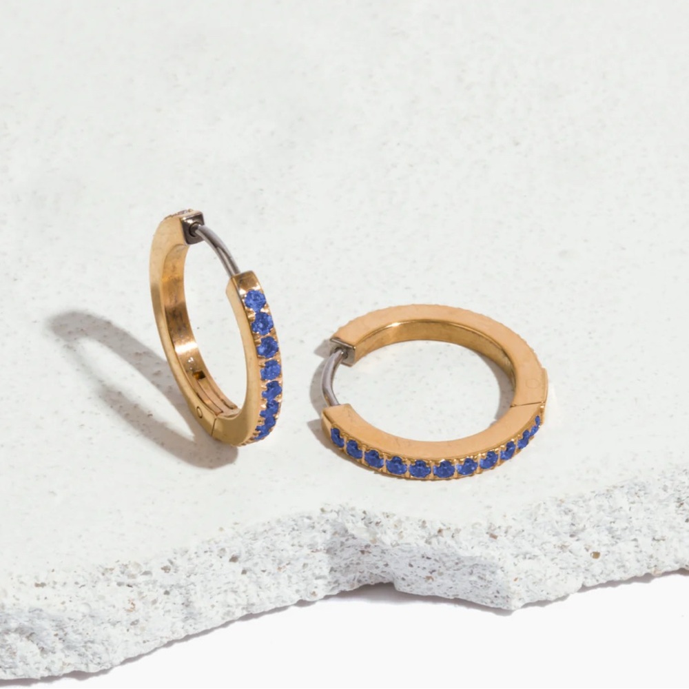 Tini Lux Date Night Blue Sapphire Hoops